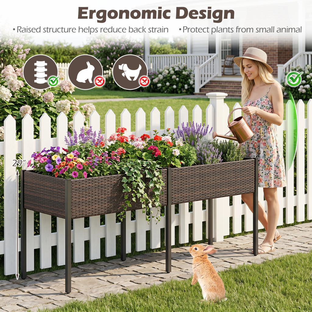 Raised Garden Bed with Legs and Removable Liner for Vegetables Herbs