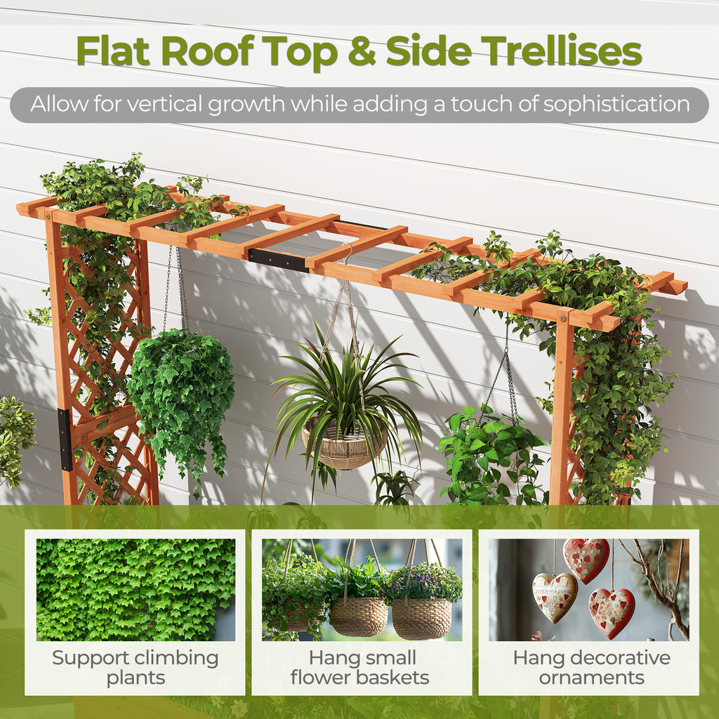 Raised Garden Bed with Arch Trellis and Hanging Roof