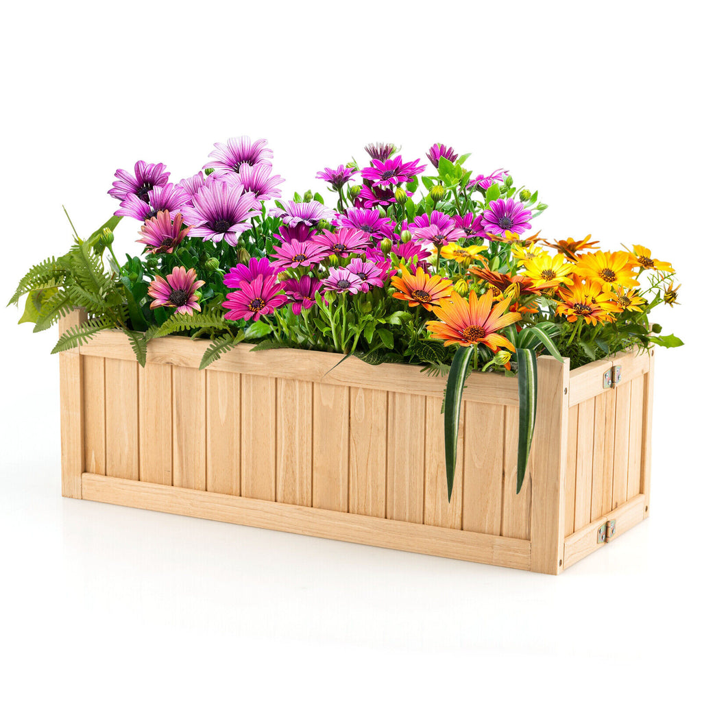 Folding Wooden Raised Garden Bed 27.5 x 12 x 10 inches