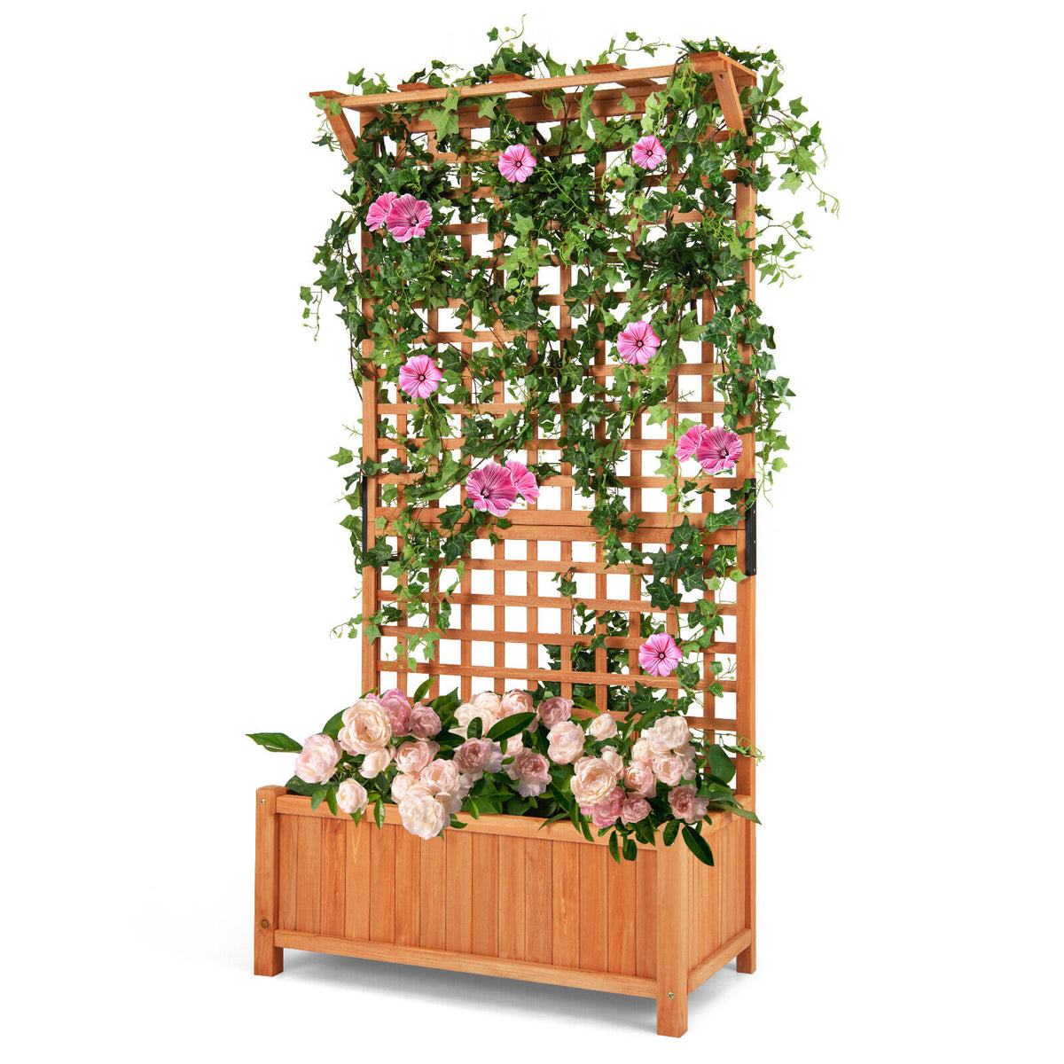 Raised Garden Bed with Arch Trellis – 43.5 x 17.5 x 72 Inch, Orange