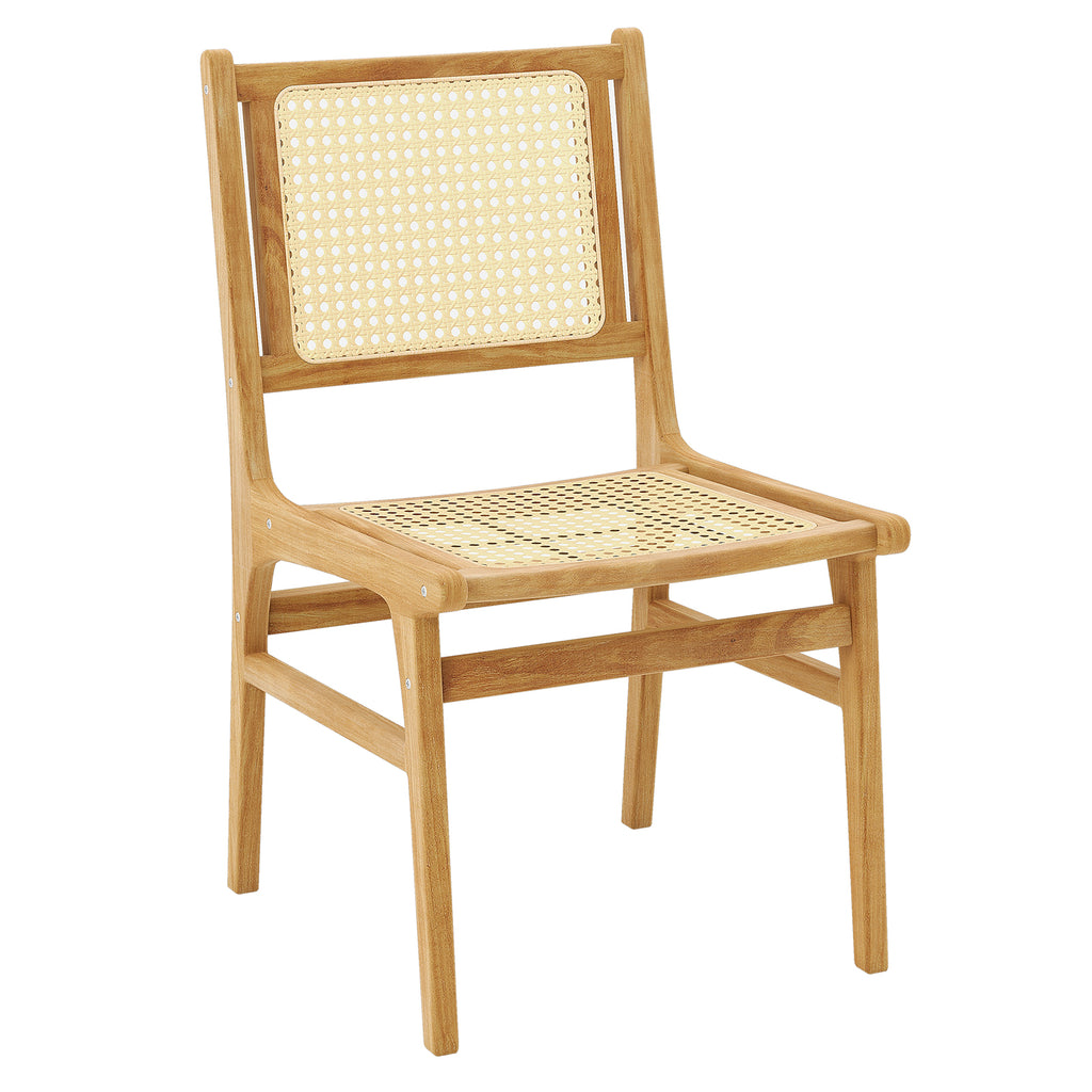 Rattan Dining Chair with Woven Backrest - Square Backrest