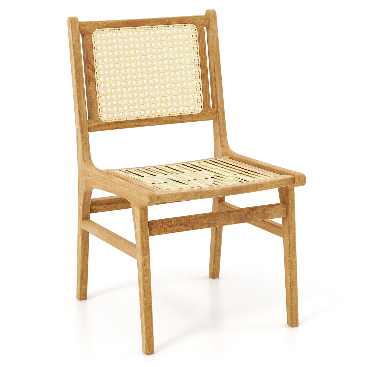Rattan Dining Chair with Woven Backrest - Square Backrest