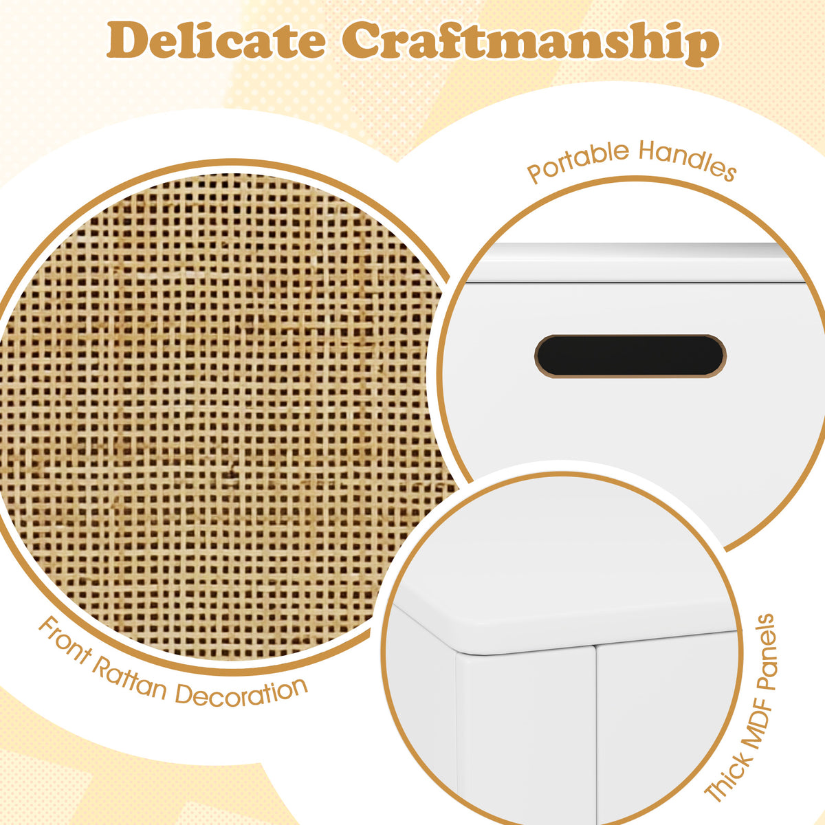 Kids Rattan Toy Storage Box with Flip Top Lid & Safety Hinge - White, Variation of THIS listing
