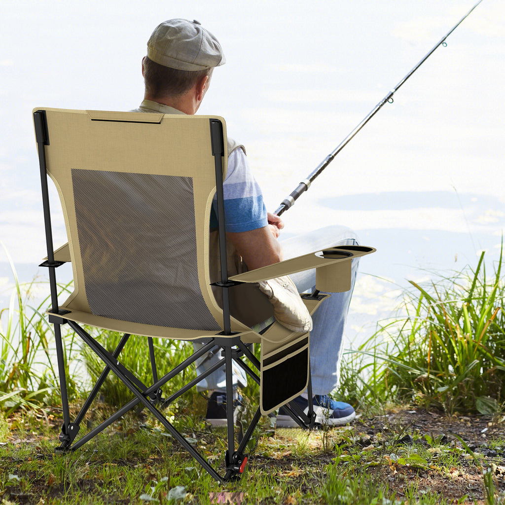 Reclining Camping Chair with Removable Footrest and Adjustable