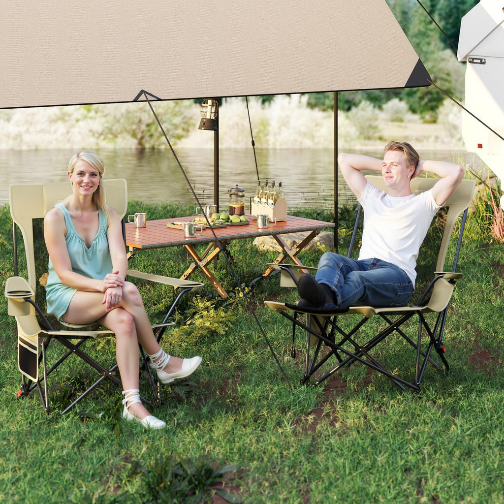 Reclining Camping Chair with Removable Footrest and Adjustable