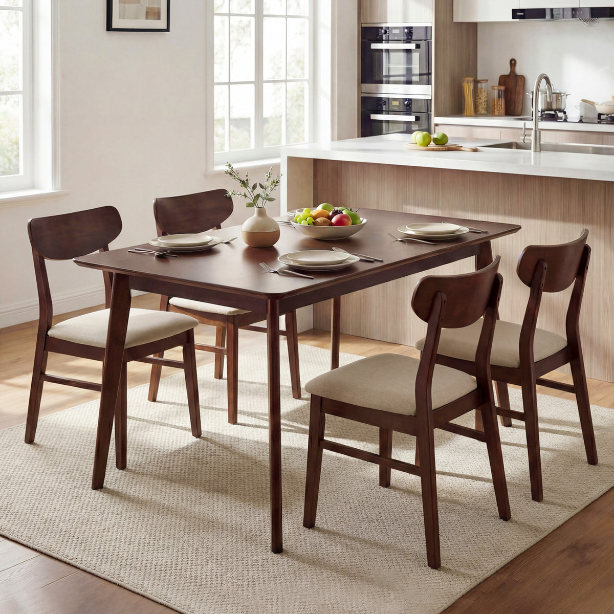 47" Rectangle Dining Table for 4-6 People - Walnut
