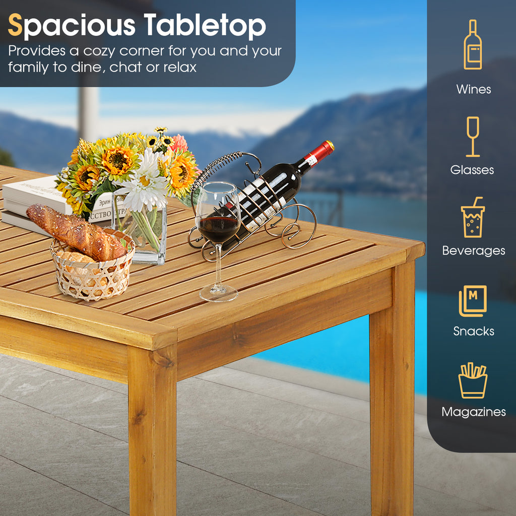 45" x 24" Rectangular Bar Height Table – Acacia Wood Outdoor