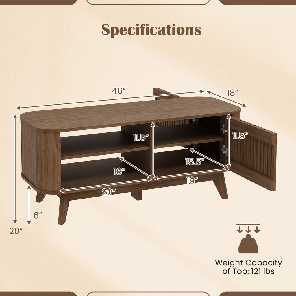 Walnut Coffee Table with Storage and Adjustable Shelves