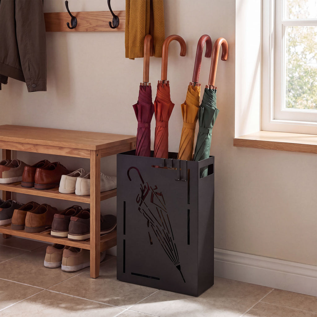 Umbrella Rack with Drip Tray - Black