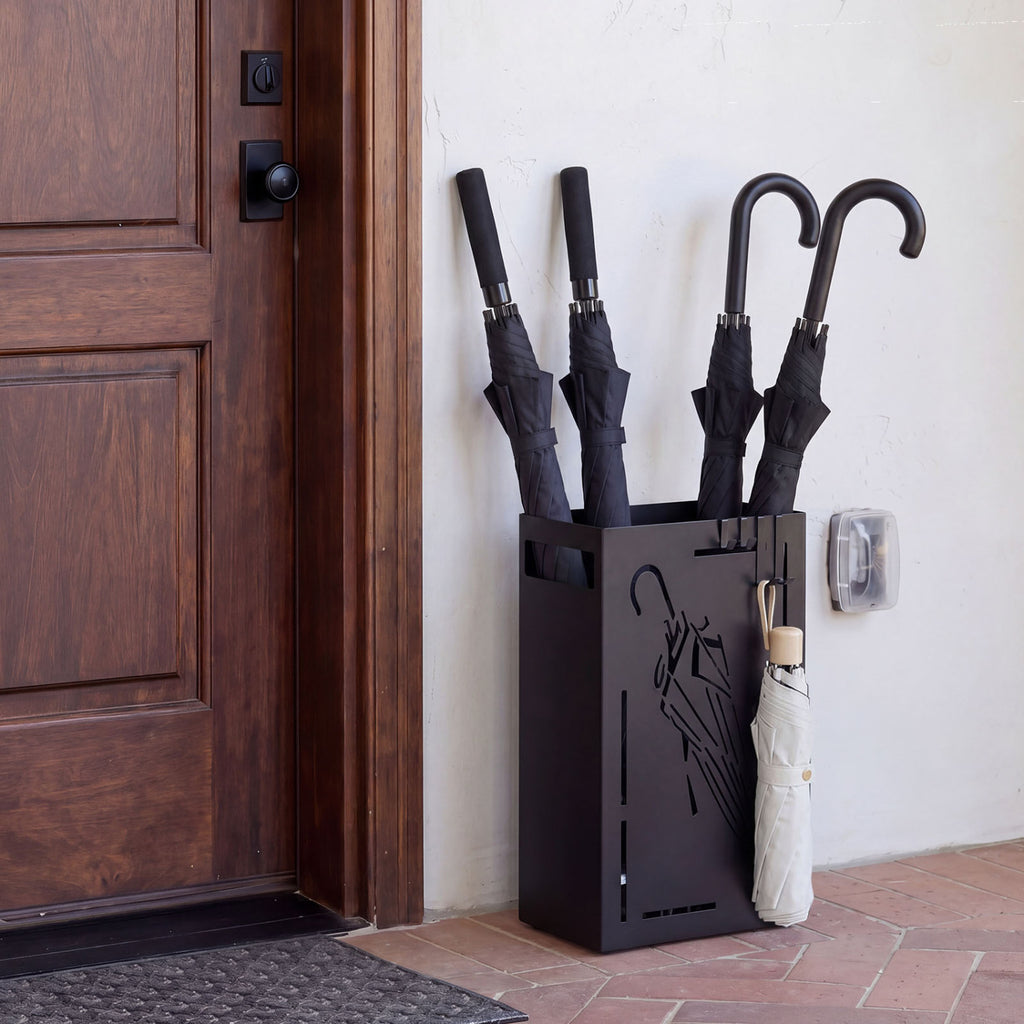 Umbrella Rack with Drip Tray - Black