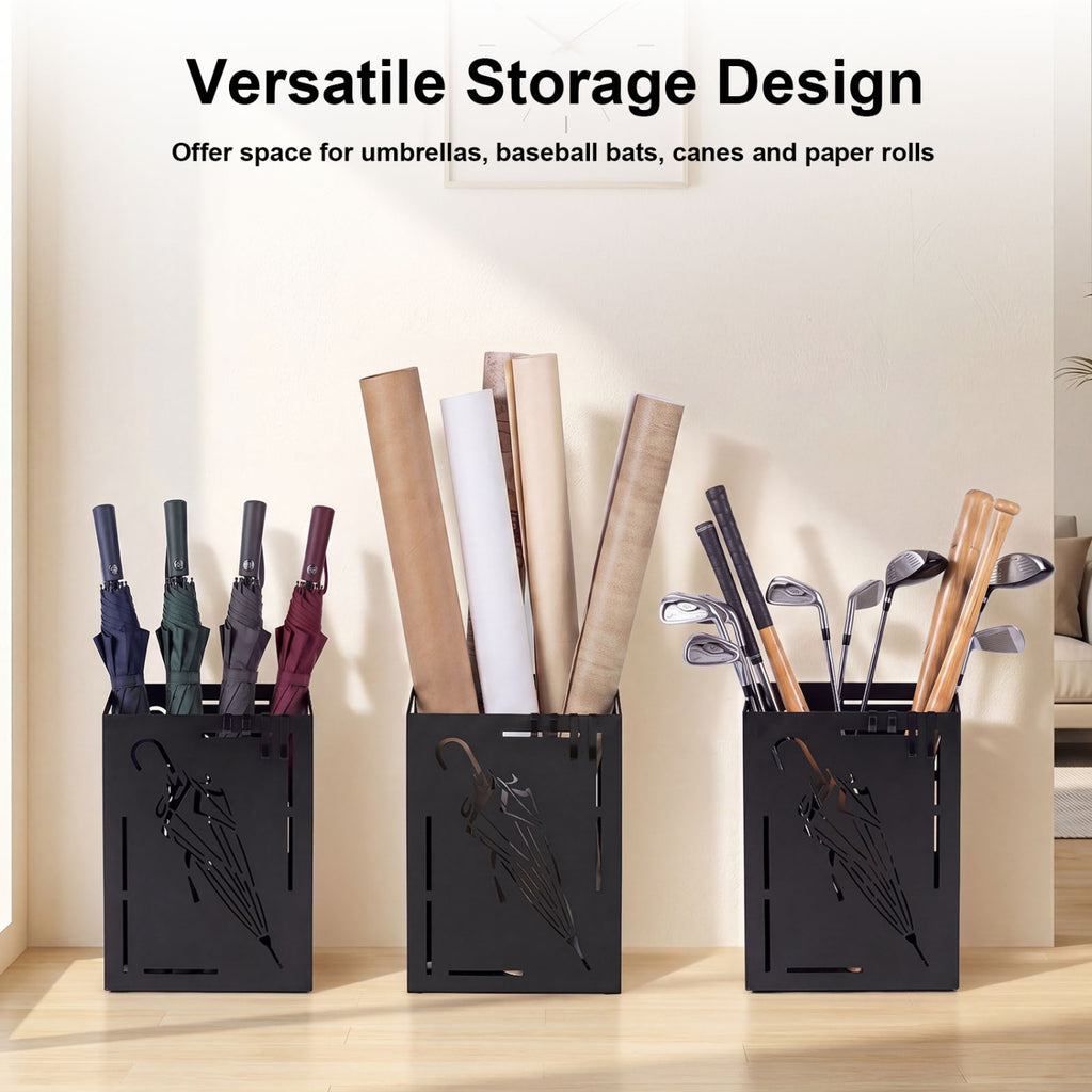 Umbrella Rack with Drip Tray - Black