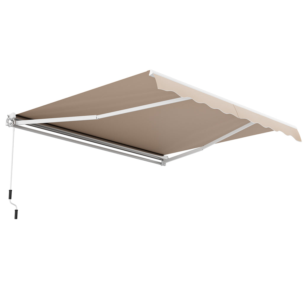 12 x 10 Feet Retractable Patio Awning Aluminum Sunshade Shelter