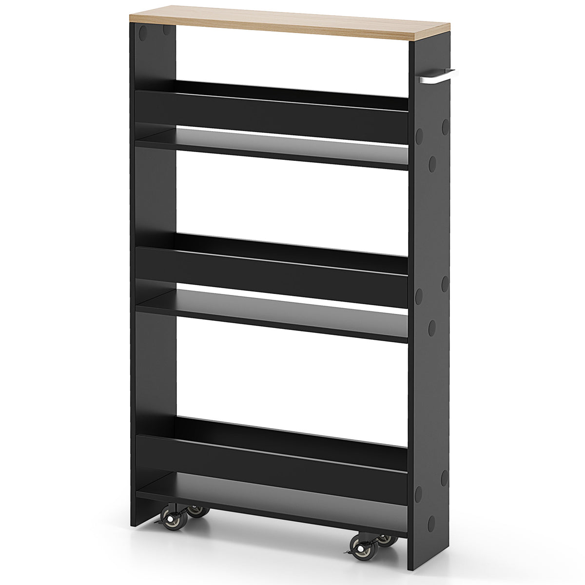 Kitchen Island + 2 Bar Stools + Storage Cart - 3-Piece Set