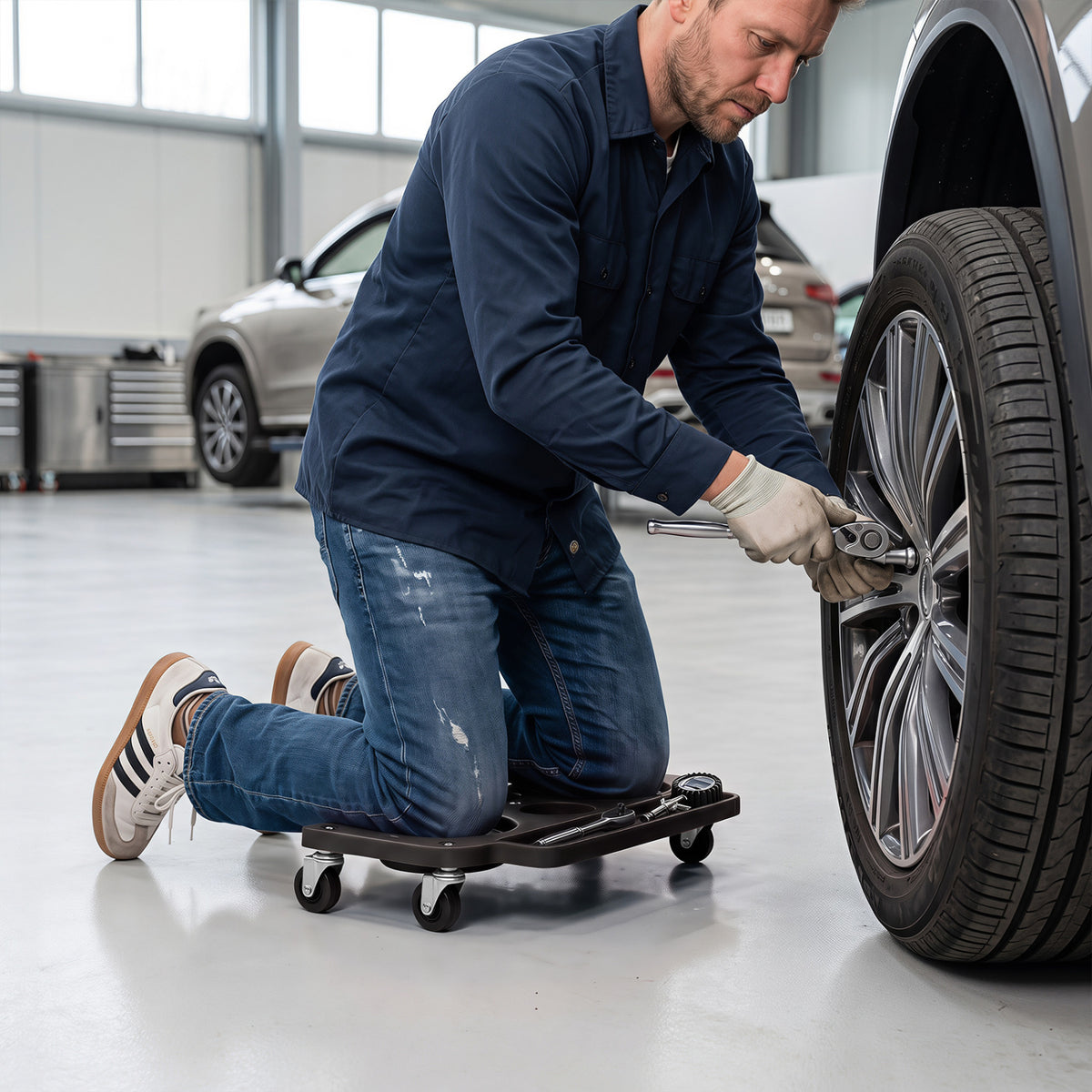 Rolling Knee Creeper with 360° Swivel Casters Lightweight Kneeling