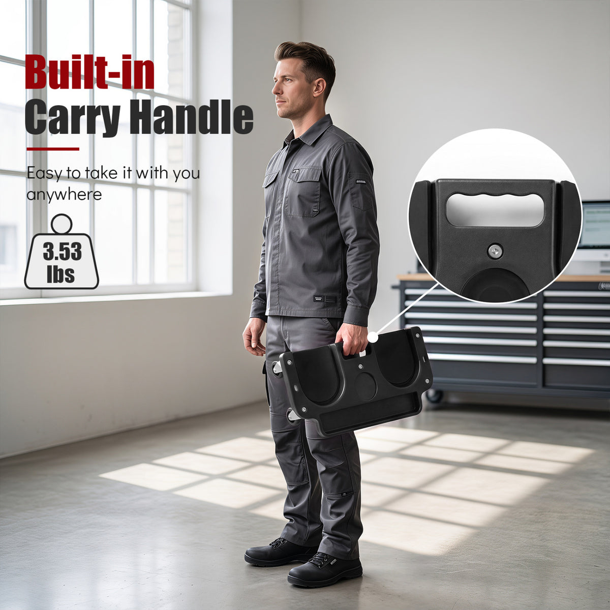 Rolling Knee Creeper with 360° Swivel Casters Lightweight Kneeling