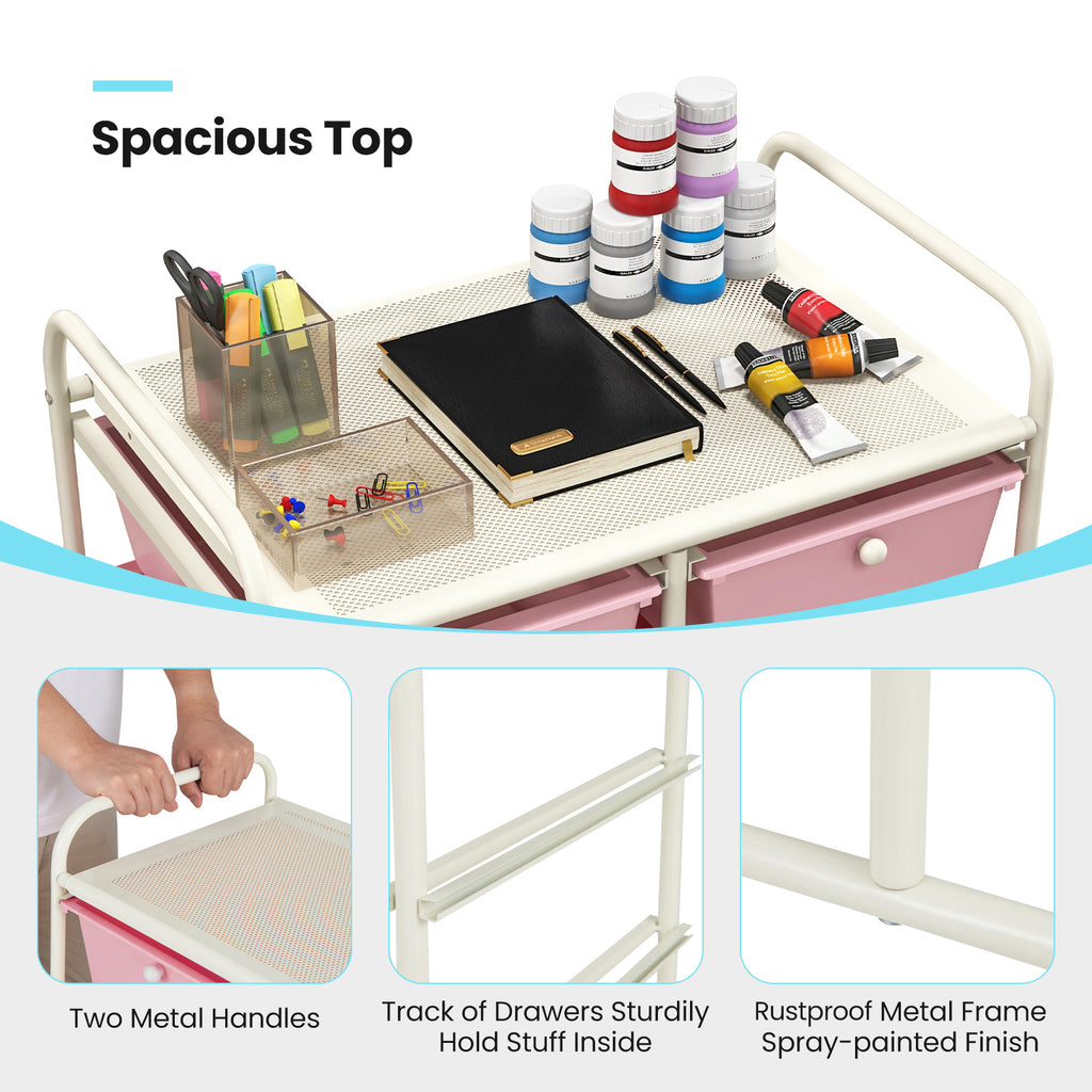 10-Drawer Rolling Storage Cart