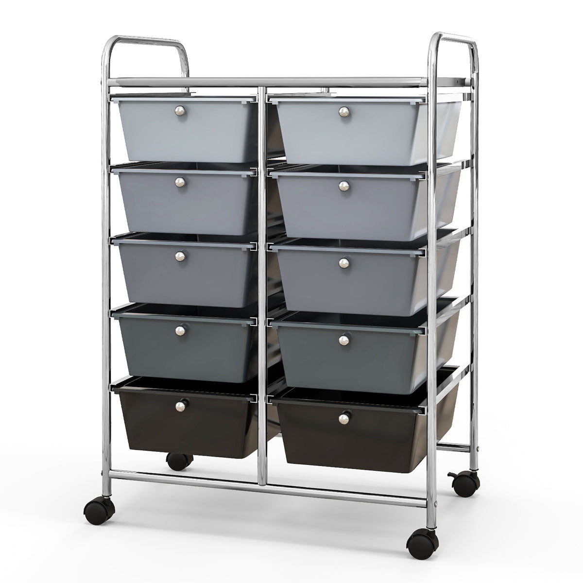 10-Drawer Rolling Storage Cart - Gray
