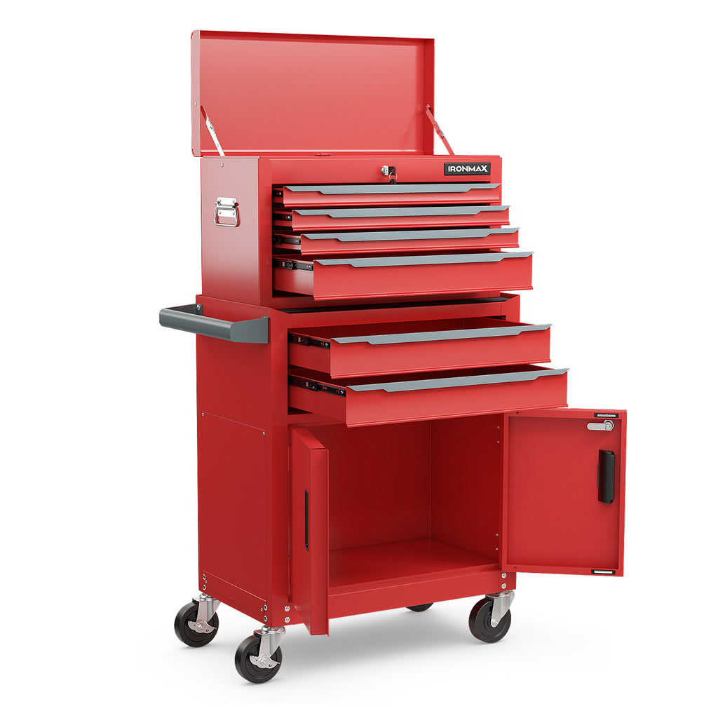 6-Drawer Rolling Tool Storage Chest Cabinet - Red