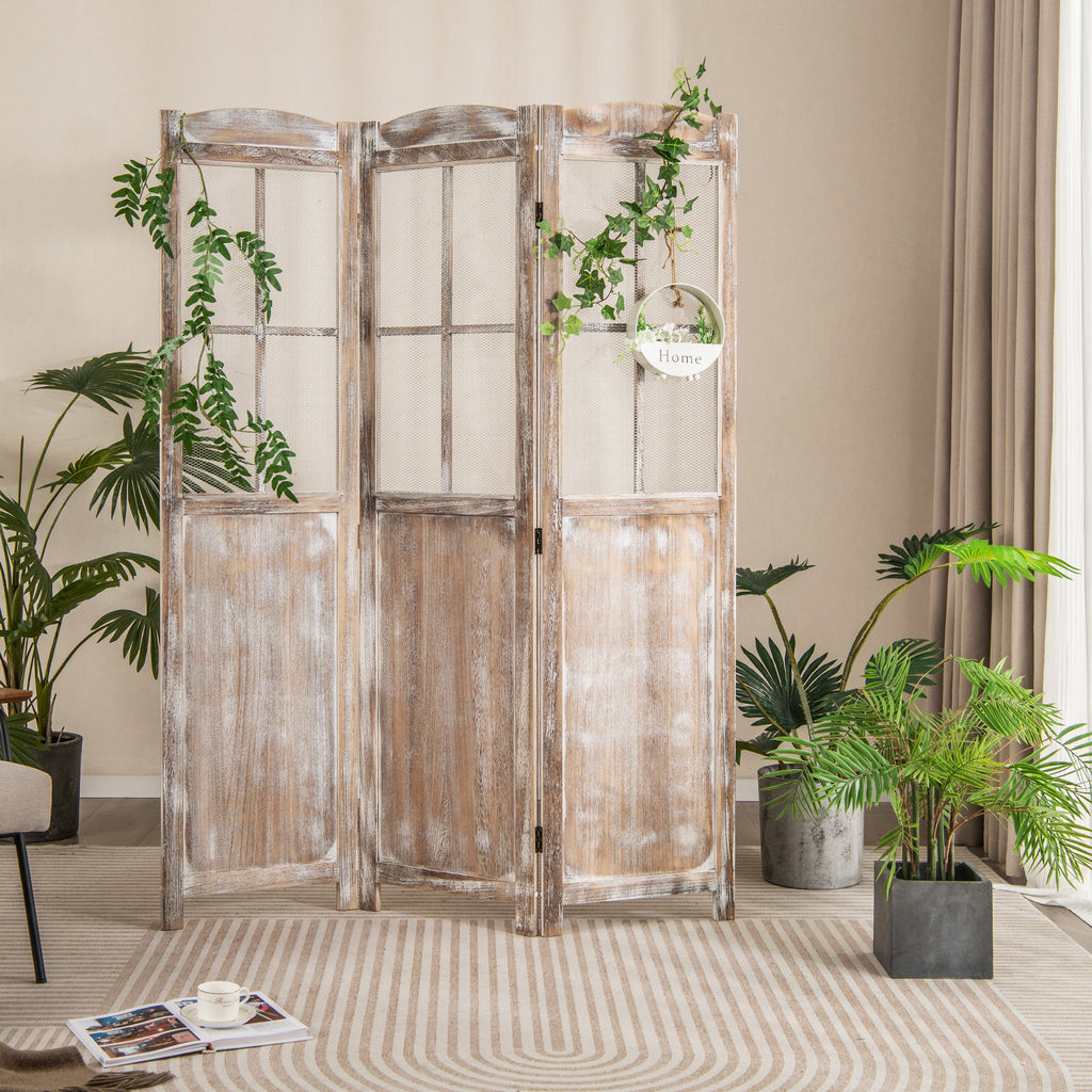 Coffee 6 Feet Folding Privacy Screen Room Divider - Costway