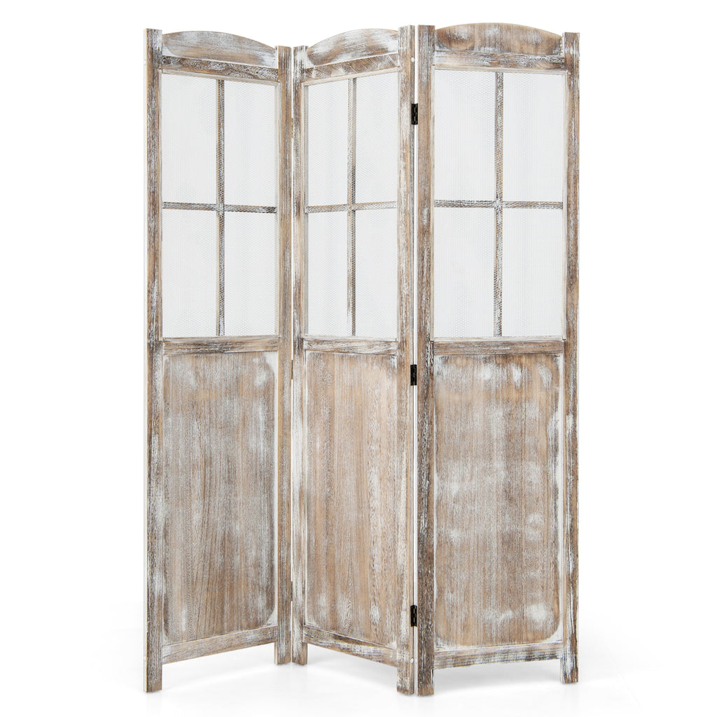Coffee 6 Feet Folding Privacy Screen Room Divider - Costway