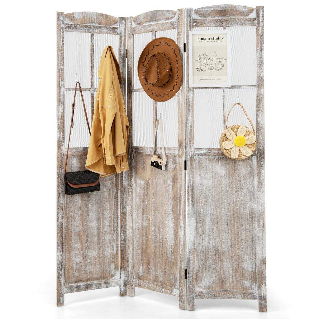 Coffee 6 Feet Folding Privacy Screen Room Divider - Costway