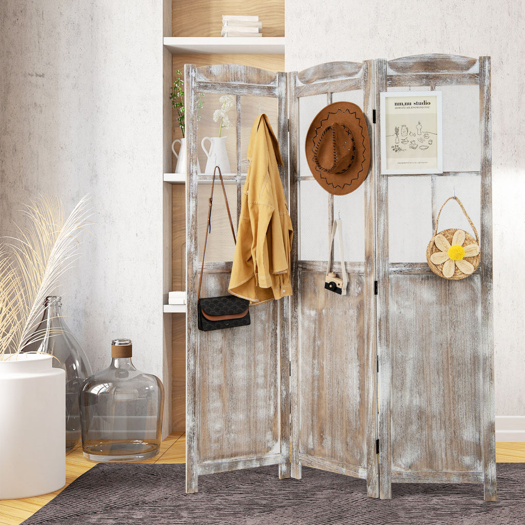 Coffee 6 Feet Folding Privacy Screen Room Divider - Costway