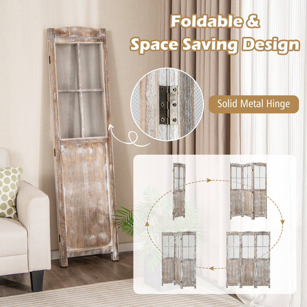 Coffee 6 Feet Folding Privacy Screen Room Divider - Costway