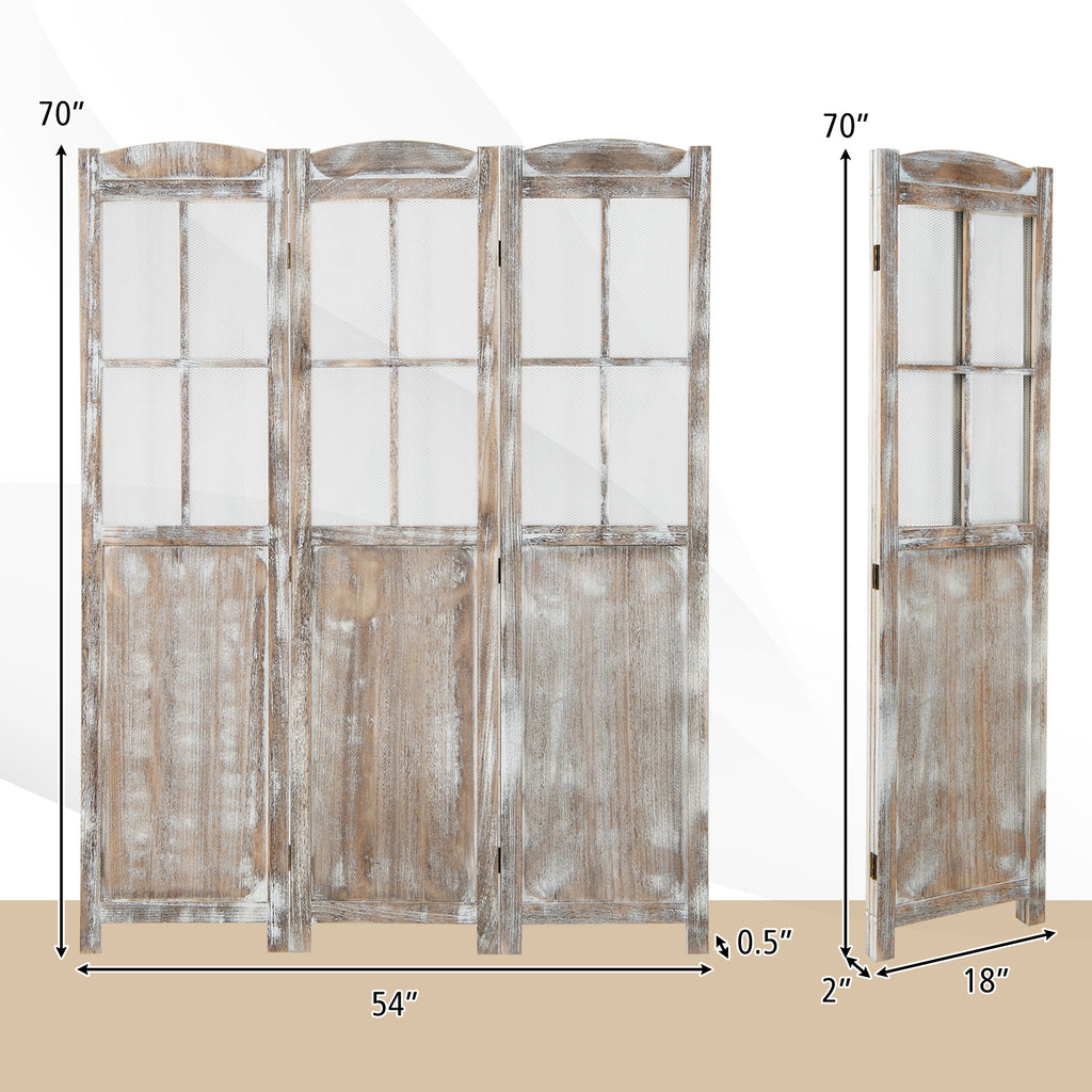Coffee 6 Feet Folding Privacy Screen Room Divider - Costway