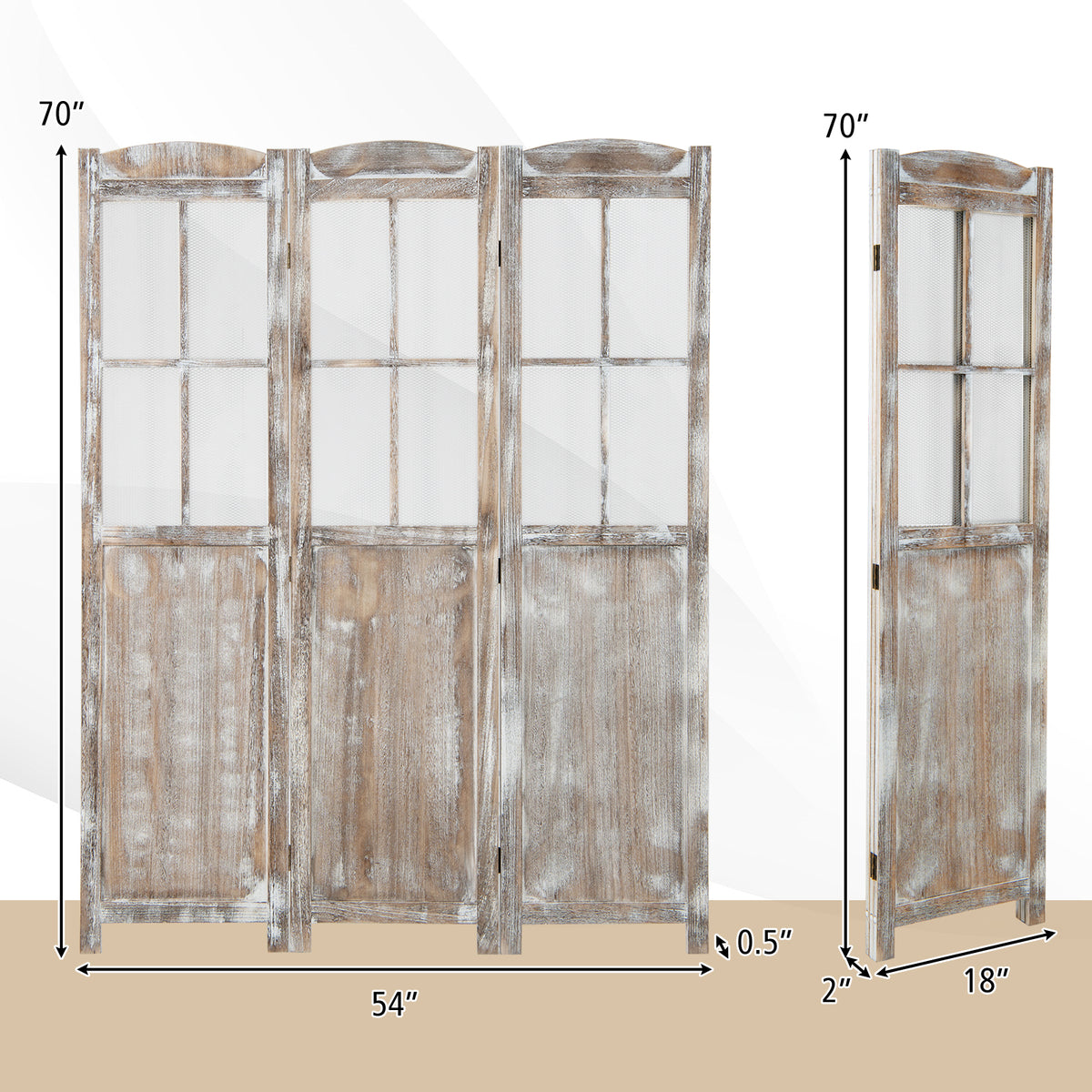 Coffee 6 Feet Folding Privacy Screen Room Divider - Costway