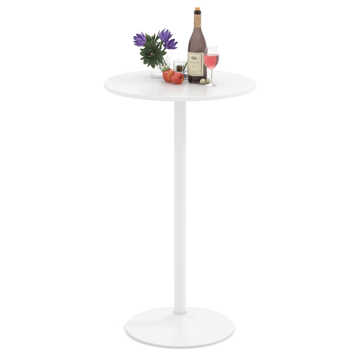 Round Bistro Table 40 Inch Adjustable Height Bar Coffee Table - 1 Piece