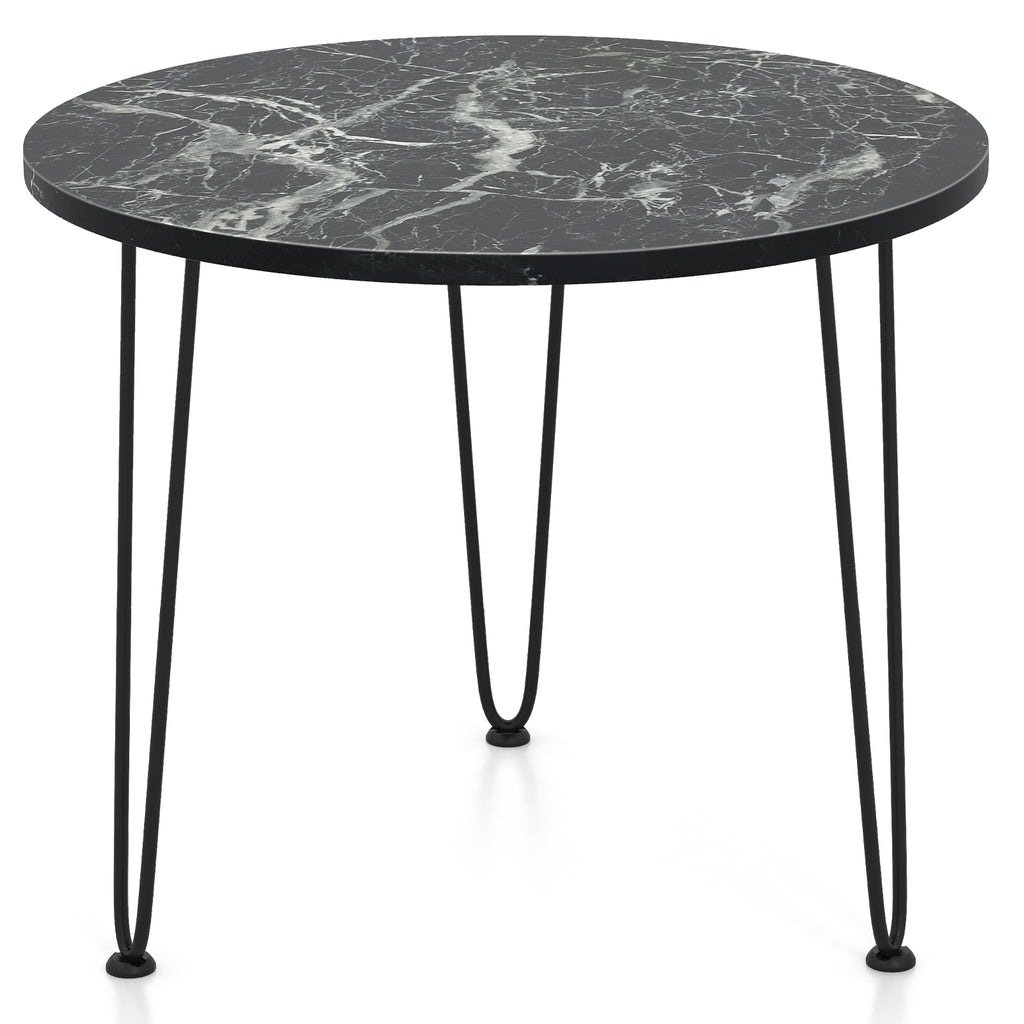 Round Coffee Table with Thickened Tabletop, Black