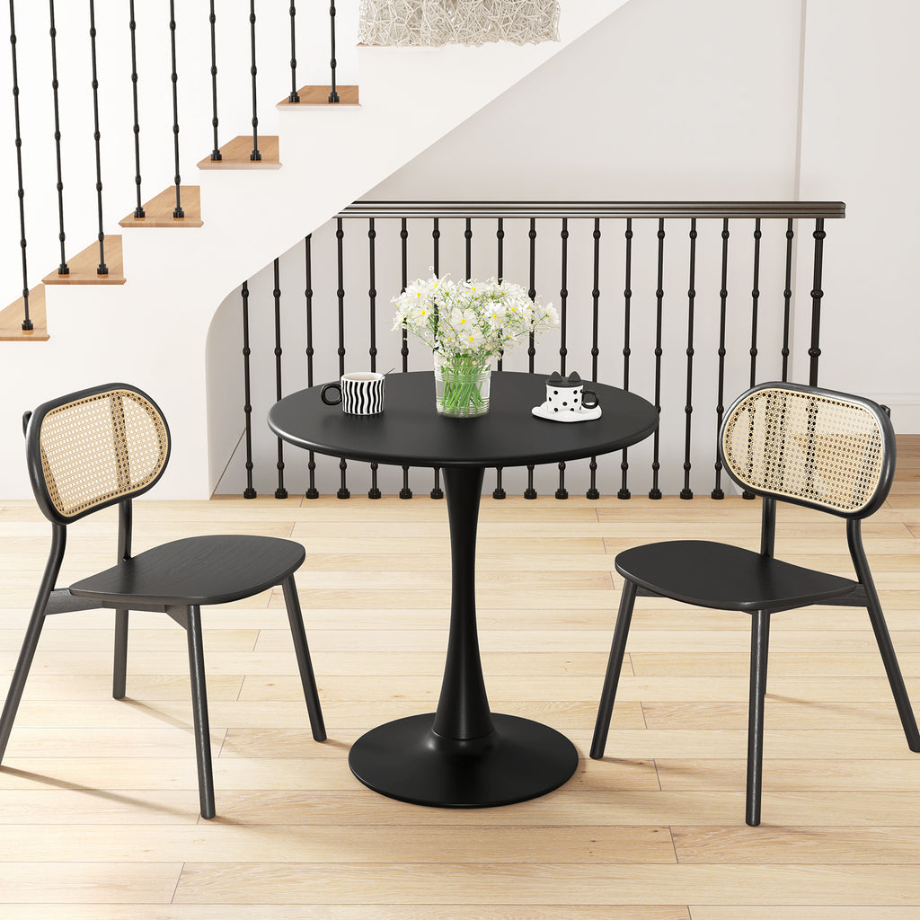31.5 Inch Round Dining Table - Black