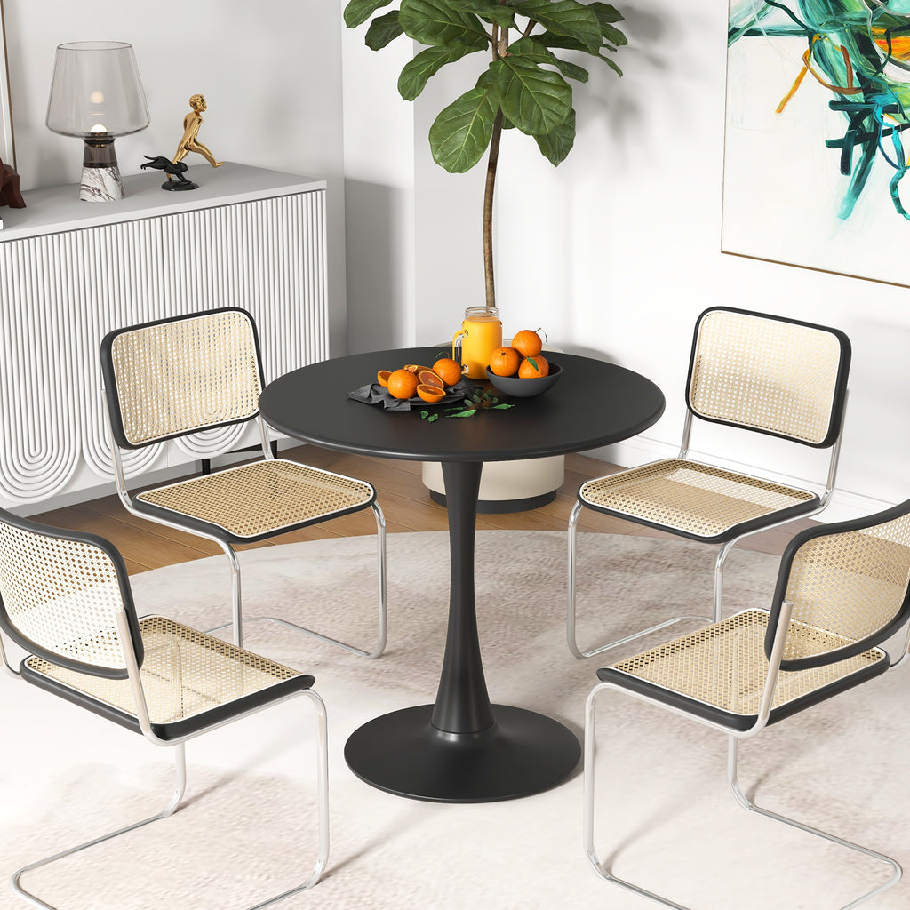 31.5 Inch Round Dining Table - Black