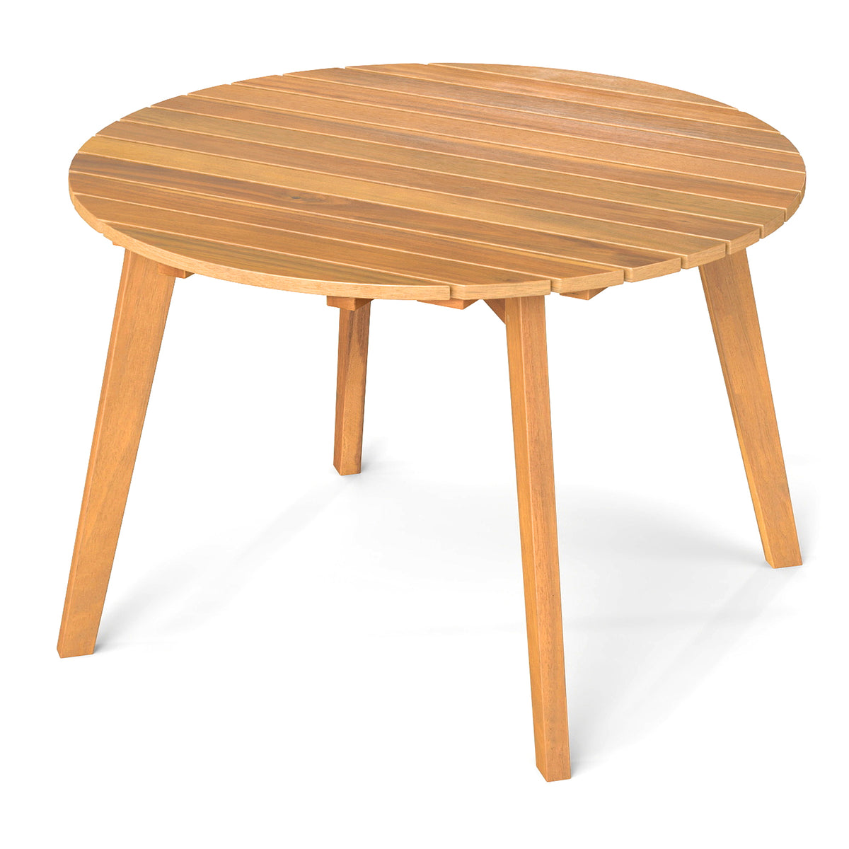 24.5" Round Acacia Wood Outdoor Side Table