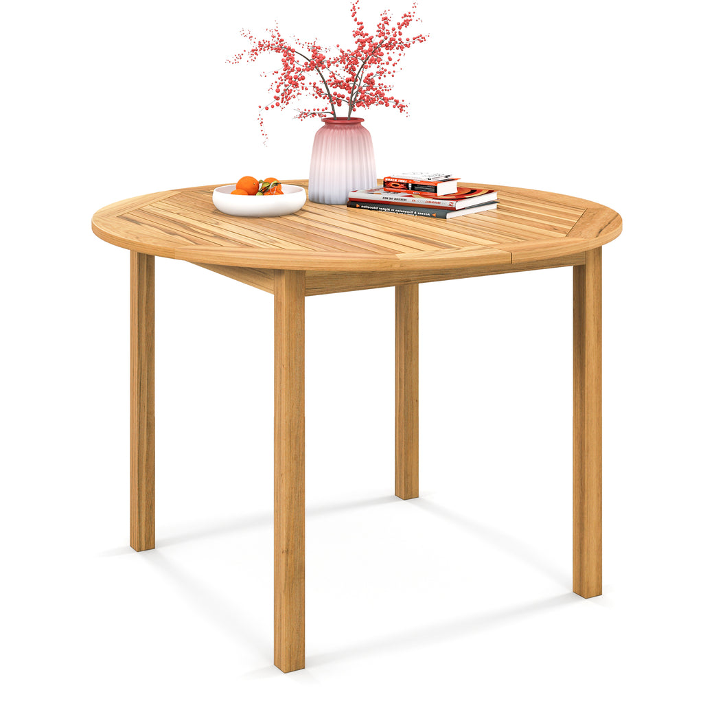 44" Round Outdoor Dining Table for 4 - Acacia Wood
