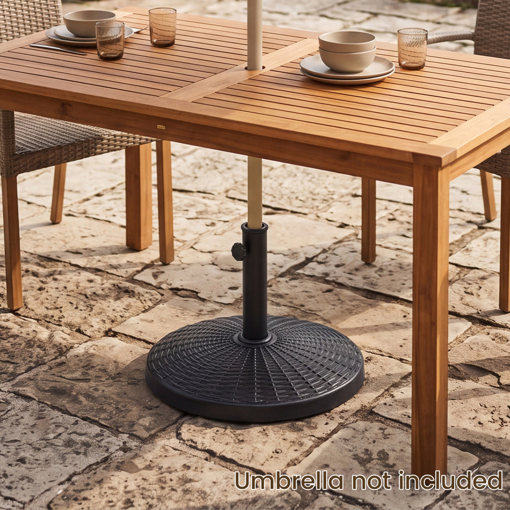 22 lbs Patio Resin Outdoor Umbrella Base with Wicker Style for Use