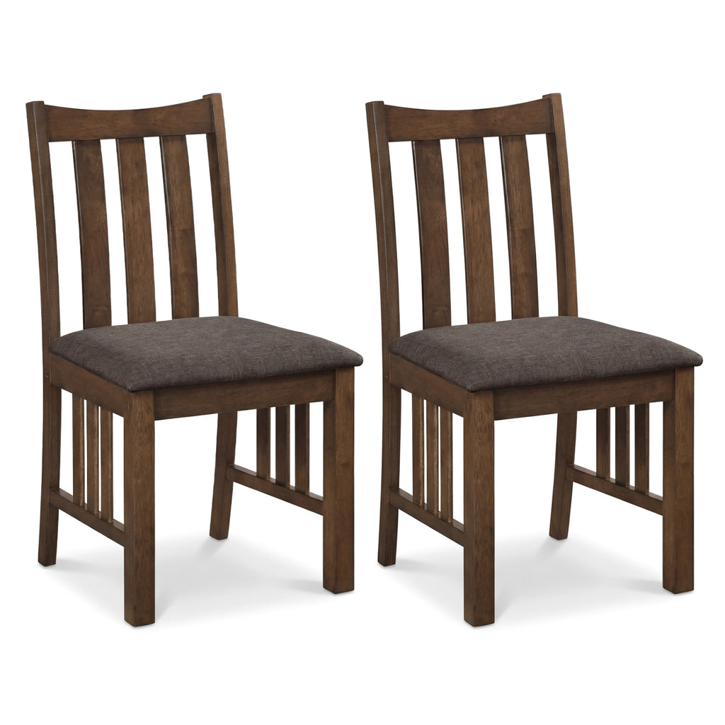 Rubber Wood Dining Chairs Set of 2 - Brown