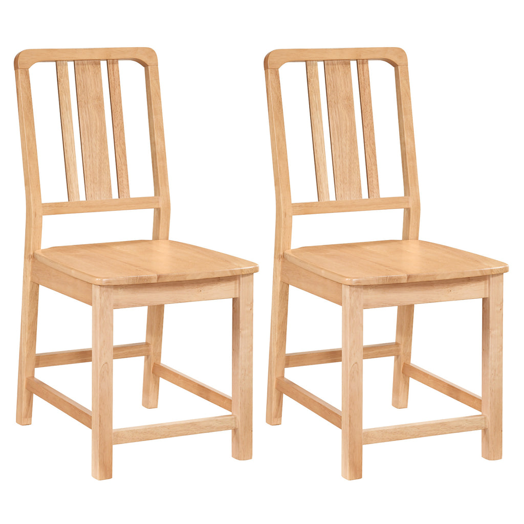 Rubber Wood Dining Chairs Set of 2, Natural