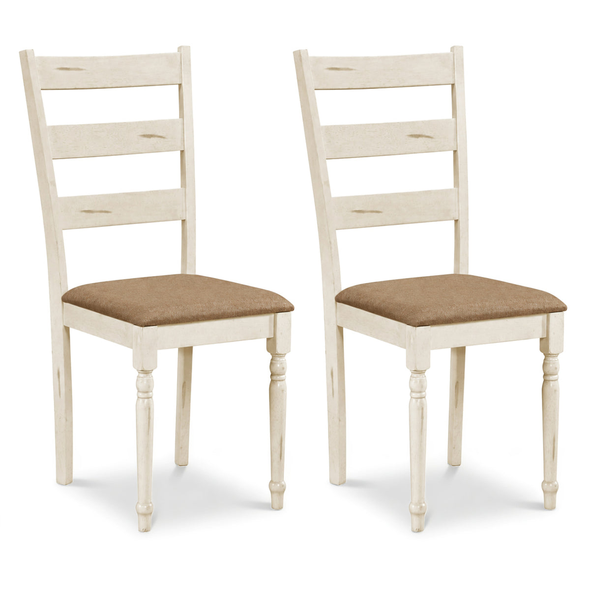 Farmhouse PU Leather Dining Chairs Set of 2 - Black