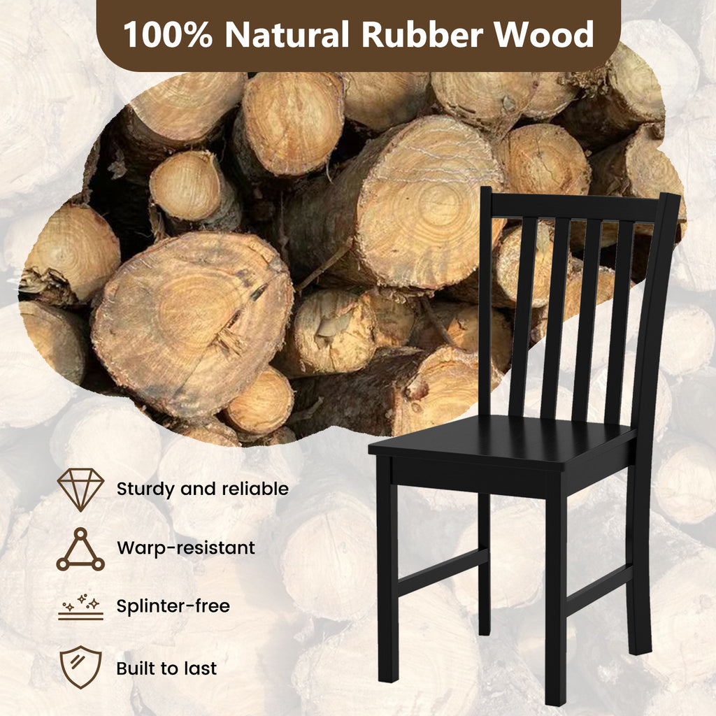 Rustic Dining Chairs Set of 2 - Black
