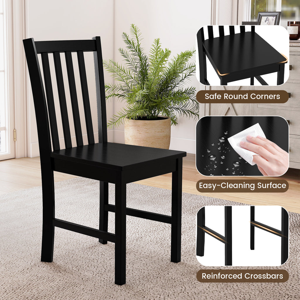 Rustic Dining Chairs Set of 2 - Black