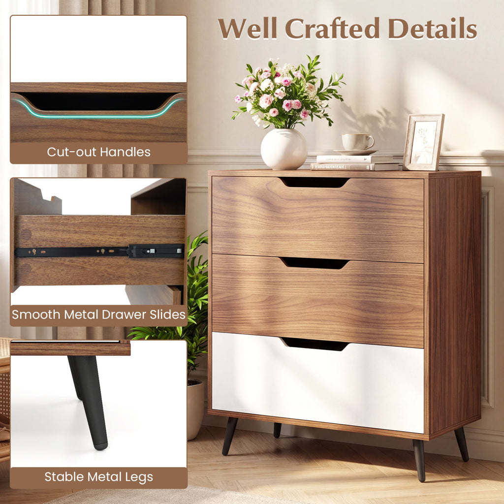 Rustic Farmhouse Wooden Storage Dresser - Brown