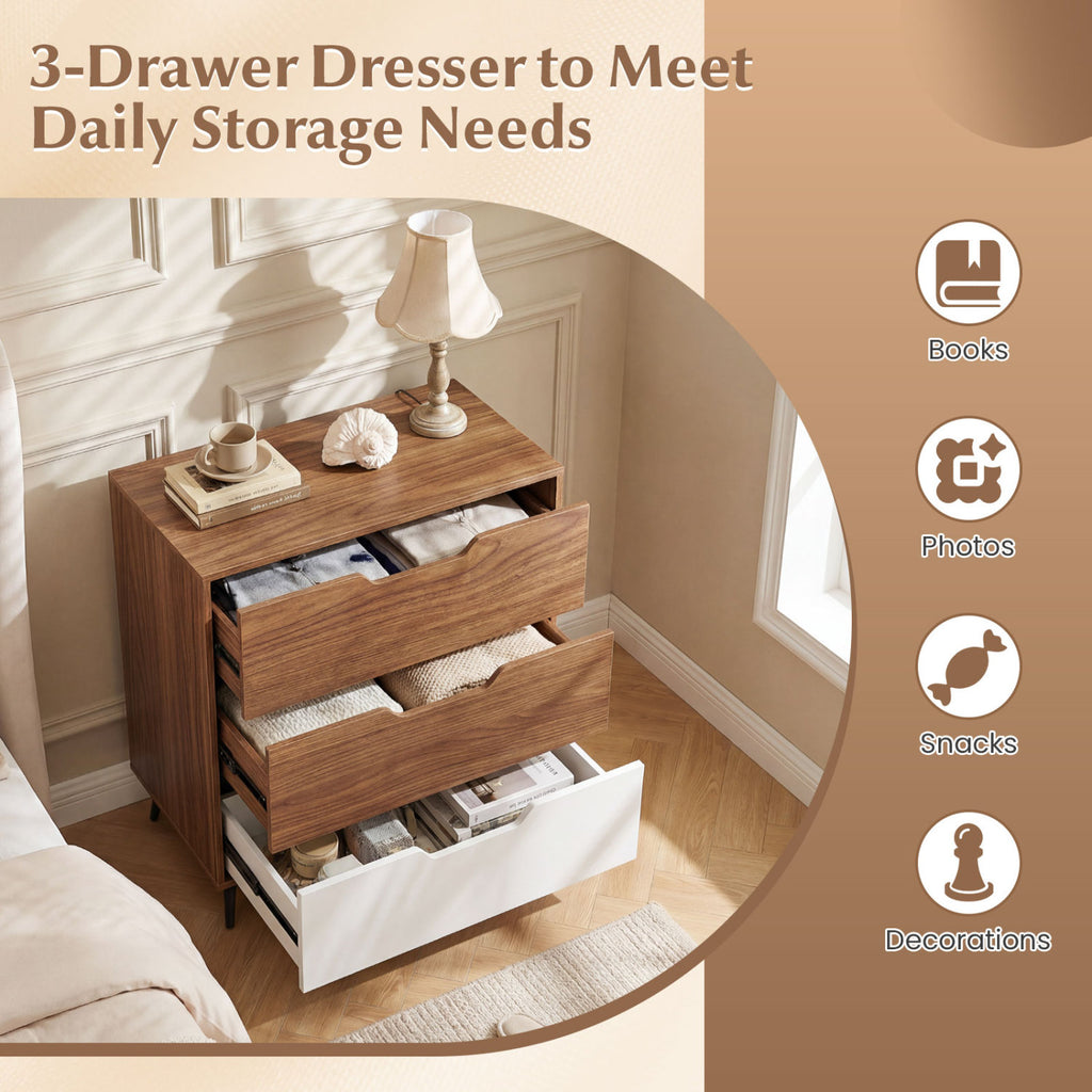 Rustic Farmhouse Wooden Storage Dresser - Brown