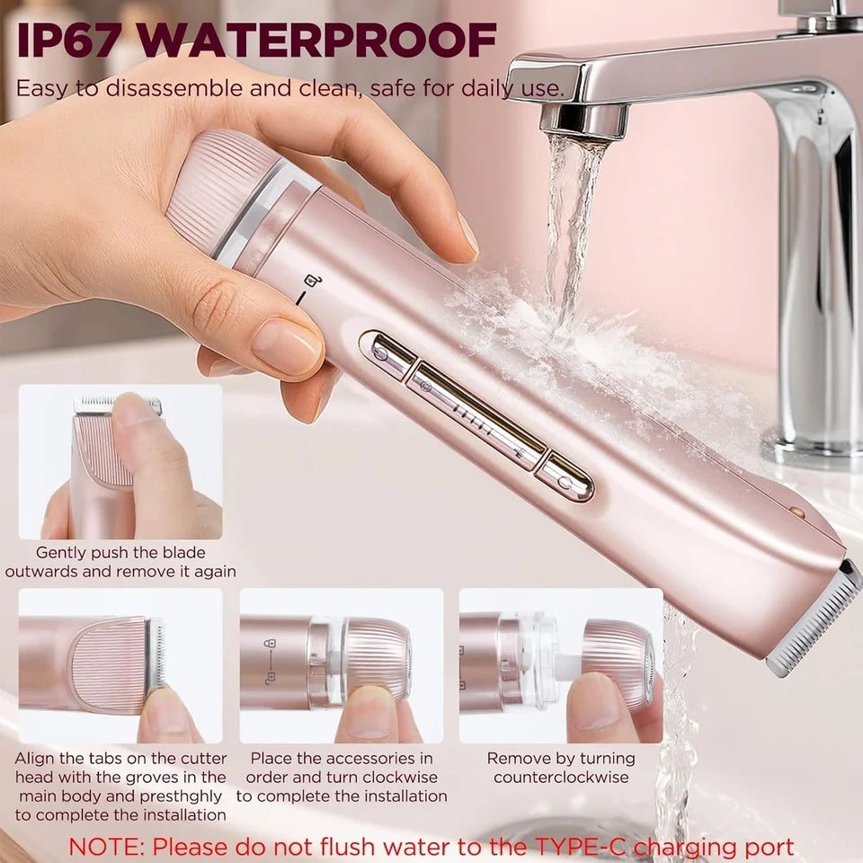 2-in-1 Women's Electric Bikini Trimmer & Body Hair Remover