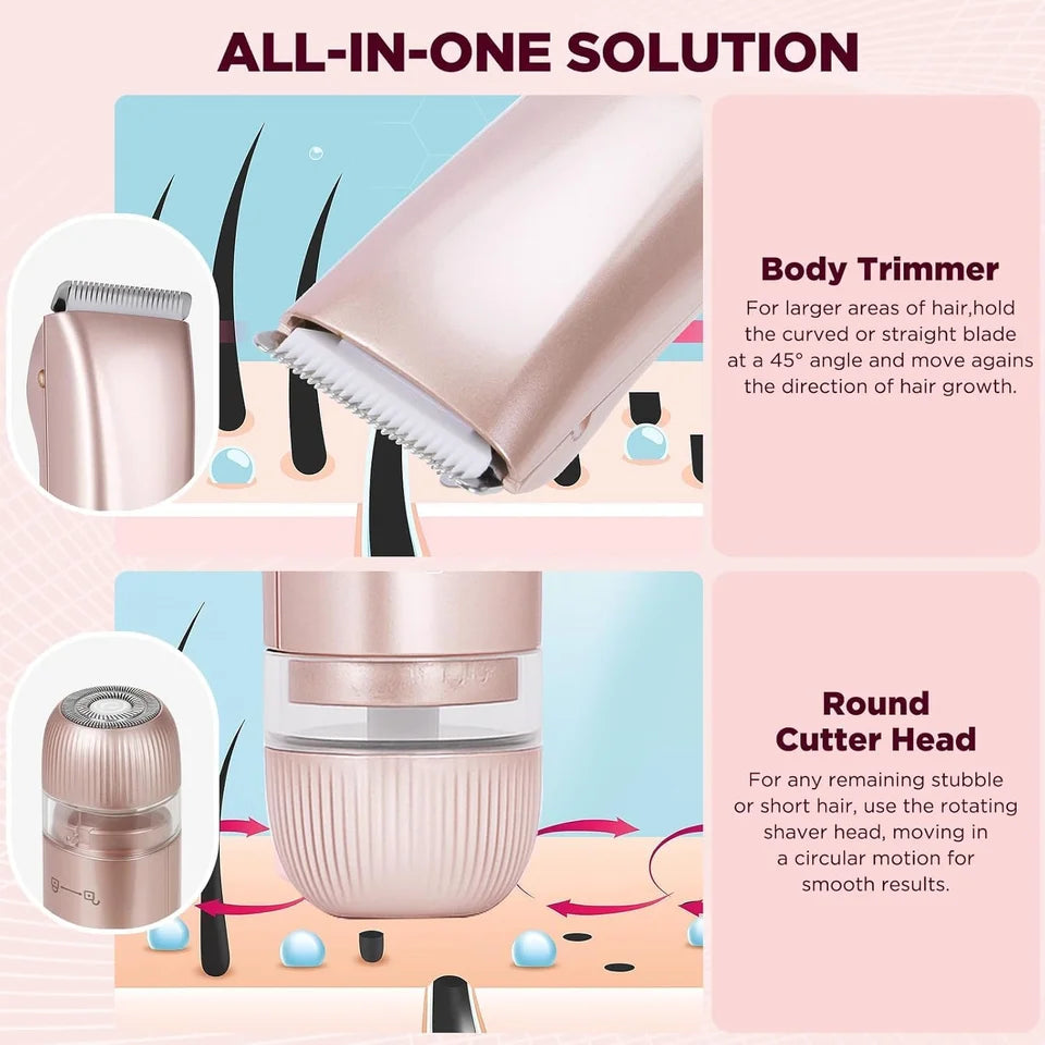 2-in-1 Women's Electric Bikini Trimmer & Body Hair Remover