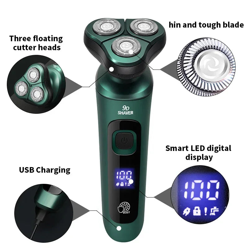 Smart Electric Shaver with LCD Display