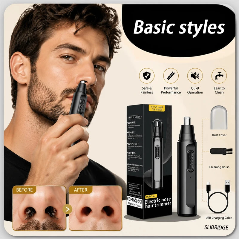 Electric Nose Hair Trimmer - Rechargeable for Men & Women