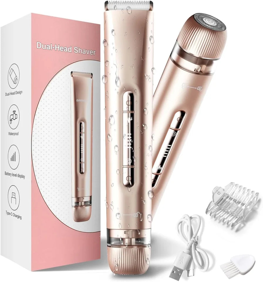 2-in-1 Women's Electric Bikini Trimmer & Body Hair Remover