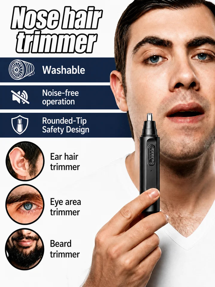 Electric Nose Hair Trimmer - Rechargeable for Men & Women