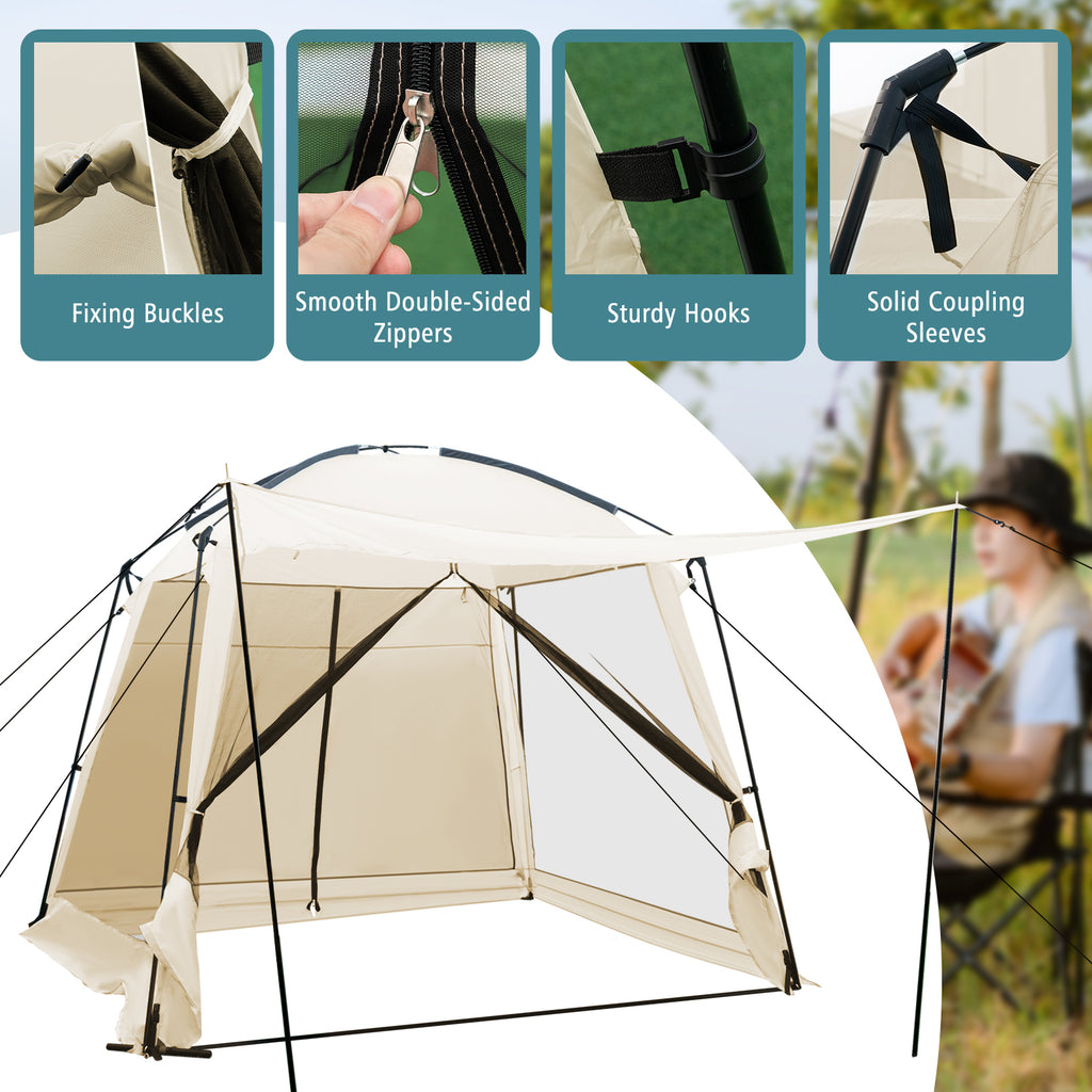 10 x Feet Screened Canopy Tent w/ Vestibule and Zippered Door